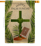 Happy Palm Sunday - Faith & Religious Inspirational Vertical Impressions Decorative Flags HG192714 Made In USA