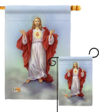 Sacred Heart - Faith & Religious Inspirational Vertical Impressions Decorative Flags HG103046 Made In USA
