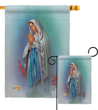 Our Lady of Grace - Faith & Religious Inspirational Vertical Impressions Decorative Flags HG103050 Made In USA