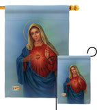 Sacred Heart Mary - Faith & Religious Inspirational Vertical Impressions Decorative Flags HG103051 Made In USA