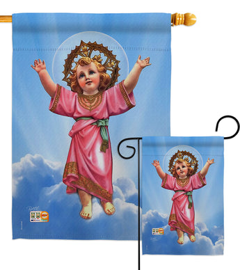 Divine Baby Jesus - Faith & Religious Inspirational Vertical Impressions Decorative Flags HG103052 Made In USA
