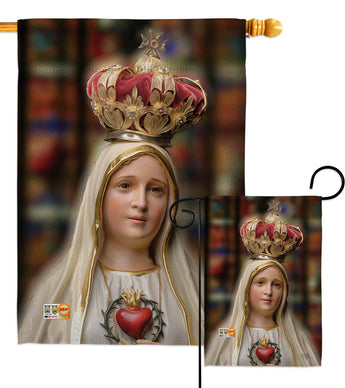 Our Lady of Fatima - Faith & Religious Inspirational Vertical Impressions Decorative Flags HG103058 Made In USA