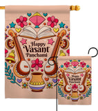 Happy Vasant Panchami - Faith & Religious Inspirational Vertical Impressions Decorative Flags HG103076 Made In USA