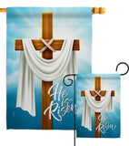 He is Risen - Faith & Religious Inspirational Vertical Impressions Decorative Flags HG103079 Made In USA