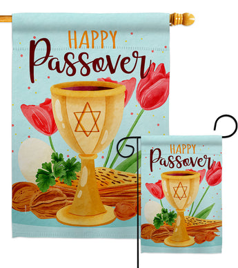 Joyous Passover - Faith & Religious Inspirational Vertical Impressions Decorative Flags HG103093 Made In USA