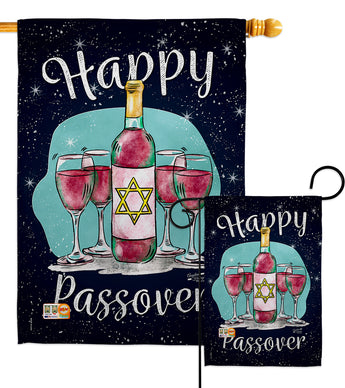 Happy Passover - Faith & Religious Inspirational Vertical Impressions Decorative Flags HG137002 Made In USA