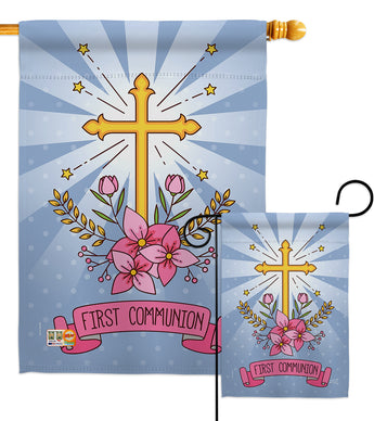 Holy Communion - Faith & Religious Inspirational Vertical Impressions Decorative Flags HG137212 Made In USA