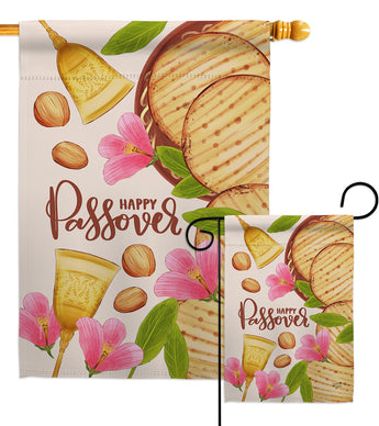 Happy Pesach - Faith & Religious Inspirational Vertical Impressions Decorative Flags HG137248 Made In USA