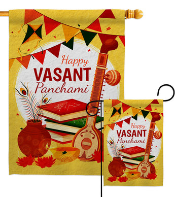 Vasant Panchami - Faith & Religious Inspirational Vertical Impressions Decorative Flags HG137424 Made In USA