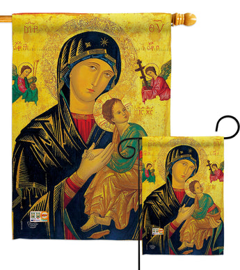 Our Lady of Perpetual Help - Faith & Religious Inspirational Vertical Impressions Decorative Flags HG192081 Made In USA