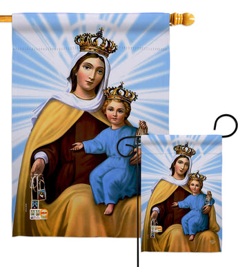 Our Lady of Mount Carmel - Faith & Religious Inspirational Vertical Impressions Decorative Flags HG192165 Made In USA