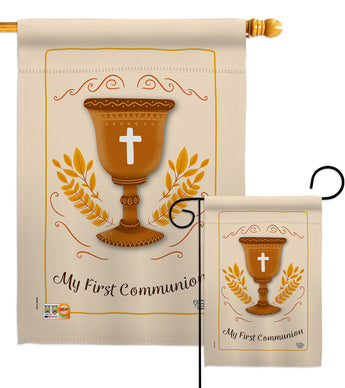 My First Communion - Faith & Religious Inspirational Vertical Impressions Decorative Flags HG192207 Made In USA