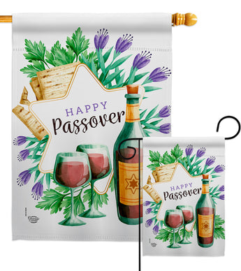 Happy Passover - Faith & Religious Inspirational Vertical Impressions Decorative Flags HG192242 Made In USA