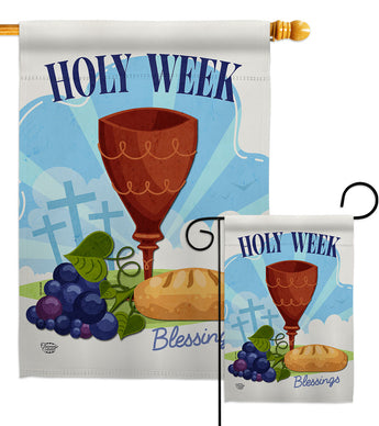 Holy Week - Faith & Religious Inspirational Vertical Impressions Decorative Flags HG192363 Made In USA