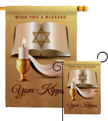 Yom Kipper Blessed - Faith & Religious Inspirational Vertical Impressions Decorative Flags HG192369 Made In USA