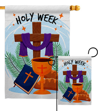 Holy Week - Faith & Religious Inspirational Vertical Impressions Decorative Flags HG192444 Made In USA