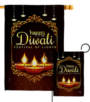 Celerate Diwali - Faith & Religious Inspirational Vertical Impressions Decorative Flags HG192473 Made In USA