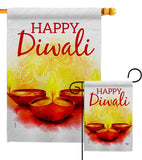 Diwali Greeting - Faith & Religious Inspirational Vertical Impressions Decorative Flags HG192475 Made In USA