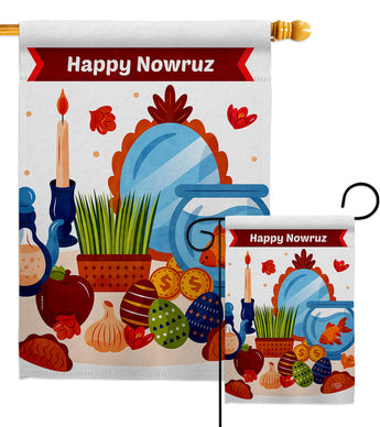 Persian New Year's Table - Faith & Religious Inspirational Vertical Impressions Decorative Flags HG192478 Made In USA