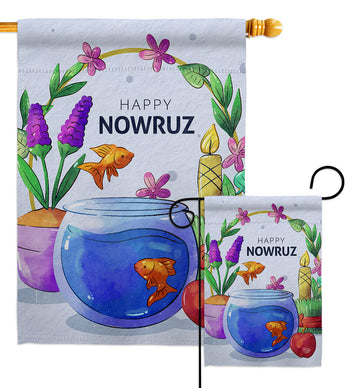 Nowruz Greeting - Faith & Religious Inspirational Vertical Impressions Decorative Flags HG192479 Made In USA