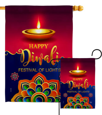 Deepawali Greeting - Faith & Religious Inspirational Vertical Impressions Decorative Flags HG192486 Made In USA