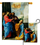 Christ Giving the Keys - Faith & Religious Inspirational Vertical Impressions Decorative Flags HG192549 Made In USA