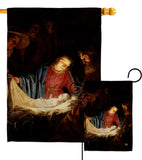 Adoration of the Shepherds - Faith & Religious Inspirational Vertical Impressions Decorative Flags HG192550 Made In USA