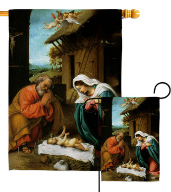 The Nativity - Faith & Religious Inspirational Vertical Impressions Decorative Flags HG192555 Made In USA