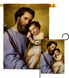 St. Joseph And Infant Jesus - Faith & Religious Inspirational Vertical Impressions Decorative Flags HG192597 Made In USA