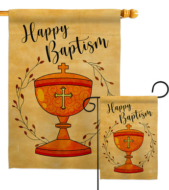 Happy Baptism - Faith & Religious Inspirational Vertical Impressions Decorative Flags HG192711 Made In USA