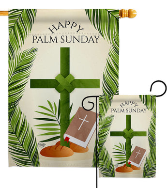 Happy Palm Sunday - Faith & Religious Inspirational Vertical Impressions Decorative Flags HG192714 Made In USA