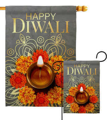 Festival Diwali - Faith & Religious Inspirational Vertical Impressions Decorative Flags HG192717 Made In USA