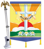 Alleluia - Faith & Religious Inspirational Vertical Applique Decorative Flags HG103030