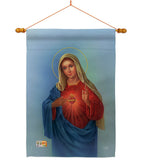 Sacred Heart Mary - Faith & Religious Inspirational Vertical Impressions Decorative Flags HG103051 Made In USA