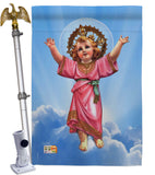 Divine Baby Jesus - Faith & Religious Inspirational Vertical Impressions Decorative Flags HG103052 Made In USA