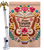 Happy Vasant Panchami - Faith & Religious Inspirational Vertical Impressions Decorative Flags HG103076 Made In USA