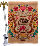 Happy Vasant Panchami - Faith & Religious Inspirational Vertical Impressions Decorative Flags HG103076 Made In USA