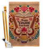 Happy Vasant Panchami - Faith & Religious Inspirational Vertical Impressions Decorative Flags HG103076 Made In USA