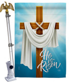 He is Risen - Faith & Religious Inspirational Vertical Impressions Decorative Flags HG103079 Made In USA