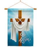 He is Risen - Faith & Religious Inspirational Vertical Impressions Decorative Flags HG103079 Made In USA