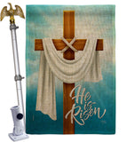 He is Risen - Faith & Religious Inspirational Vertical Impressions Decorative Flags HG103079 Made In USA