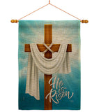 He is Risen - Faith & Religious Inspirational Vertical Impressions Decorative Flags HG103079 Made In USA