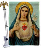 Prayer To Our Lady - Faith & Religious Inspirational Vertical Impressions Decorative Flags HG103095 Made In USA