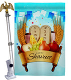 Happy Shavuot - Faith & Religious Inspirational Vertical Impressions Decorative Flags HG137531 Made In USA