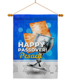 Happy Passover Pesach - Faith & Religious Inspirational Vertical Impressions Decorative Flags HG137534 Made In USA