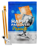 Happy Passover Pesach - Faith & Religious Inspirational Vertical Impressions Decorative Flags HG137534 Made In USA