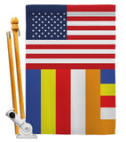 US Buddhist - Faith & Religious Inspirational Vertical Impressions Decorative Flags HG140857 Made In USA