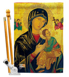 Our Lady of Perpetual Help - Faith & Religious Inspirational Vertical Impressions Decorative Flags HG192081 Made In USA