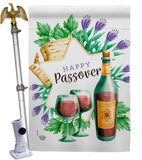 Happy Passover - Faith & Religious Inspirational Vertical Impressions Decorative Flags HG192242 Made In USA