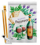 Happy Passover - Faith & Religious Inspirational Vertical Impressions Decorative Flags HG192242 Made In USA